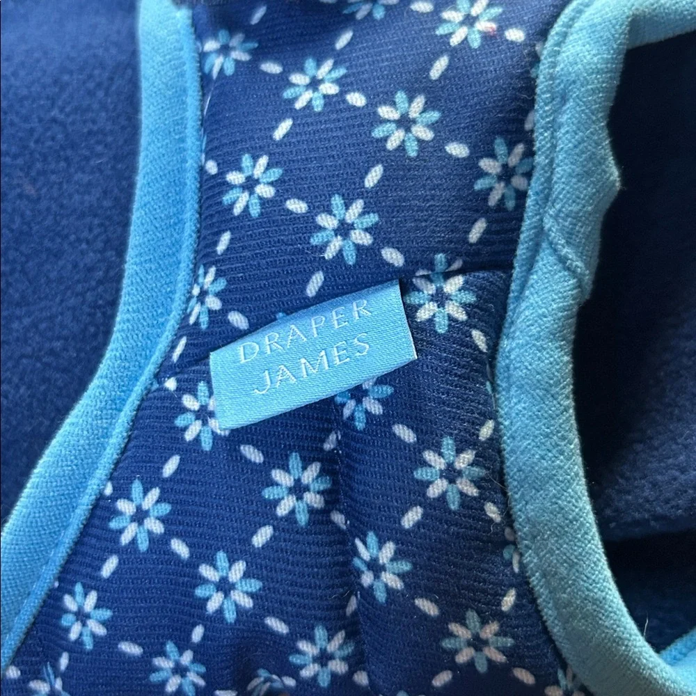 New Draper James Floral Quilted Dog Jacket Blue S